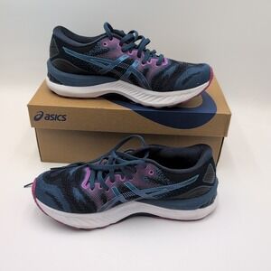 ASICS GEL-Nimbus 23 Women's 7.5 Grand Shark Digital Aqua Blue Purple Shoe USED